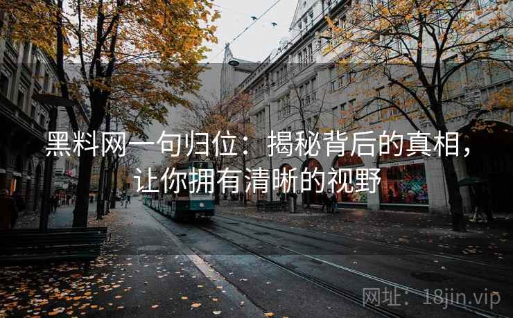 黑料网一句归位：揭秘背后的真相，让你拥有清晰的视野