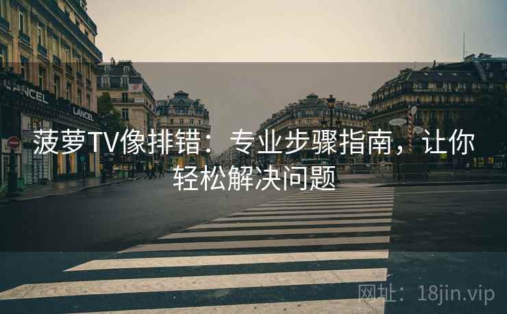 菠萝TV像排错：专业步骤指南，让你轻松解决问题