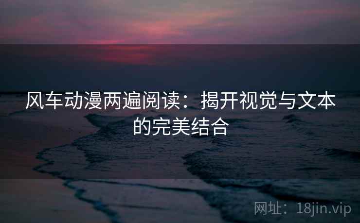 风车动漫两遍阅读:揭开视觉与文本的完美结合 风车动漫两遍阅读:揭开视觉与文本的完美结合